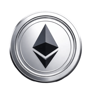 Grafisch element dat zweeft met de Ethereum (ETH)-coin